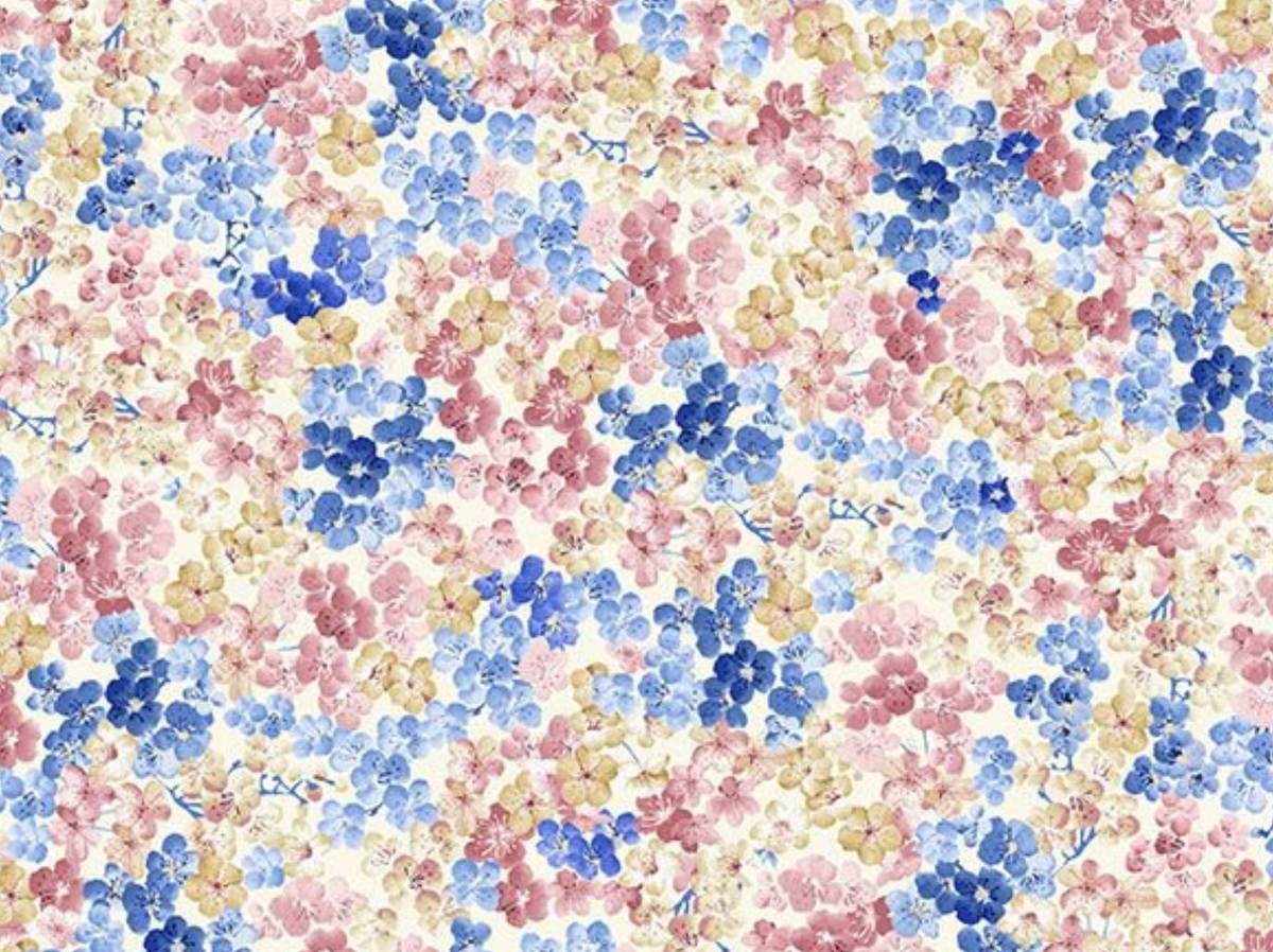 Sapphire SAPPHIRE-CD4667 MULTI Packed Cherry Blossoms Chong-a Hwang Timeless Treasures Half Yard
