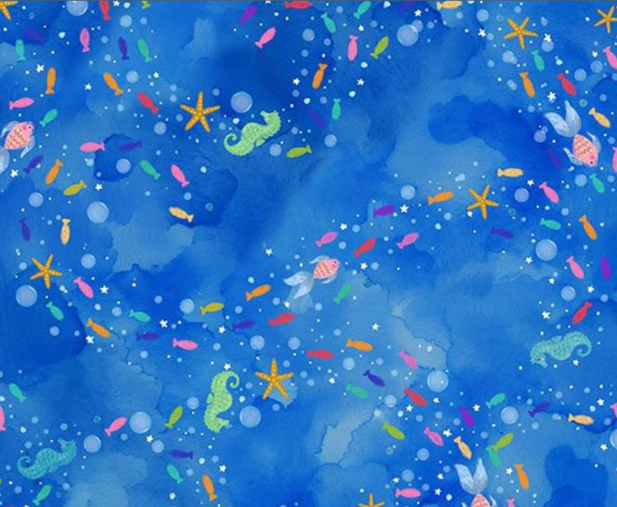 Seas the Day KIDZ-CD4655 SEA Tiny Swirly Sea Life Timeless Treasures Half Yard
