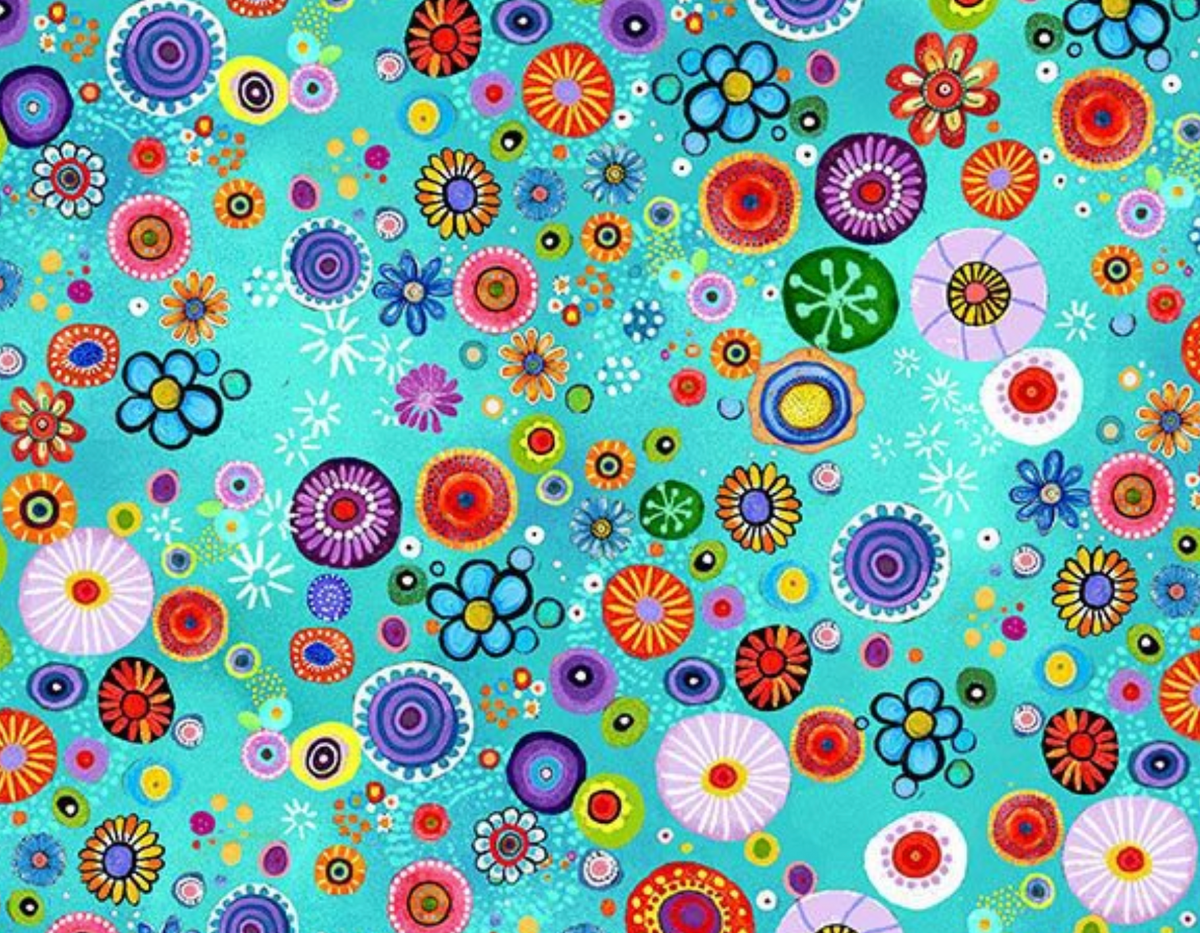 Purrsonality FLEUR-CD4608 SKY Geo Floral Chong-a Hwang Timeless Treasures Half Yard