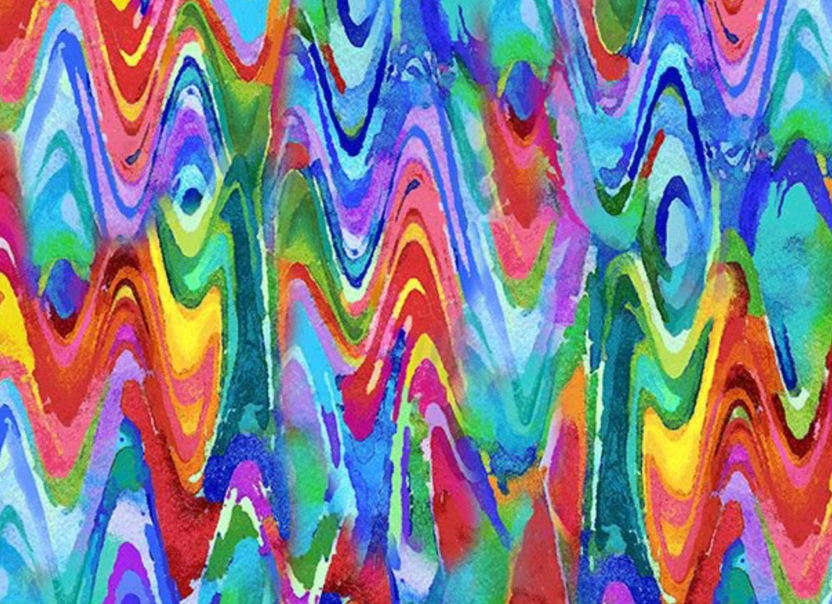 Purrsonality GEO-CD4611 BRIGHT Abstract Multi Chevron Chong-a Hwang Timeless Treasures Half Yard