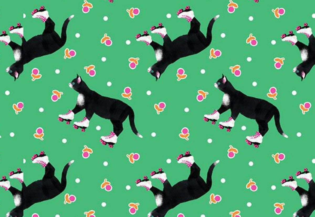 Purrfectly Vintage STELLA-DPJ3837 LEAF They See Me Rollin’ Dear Stella Half Yard