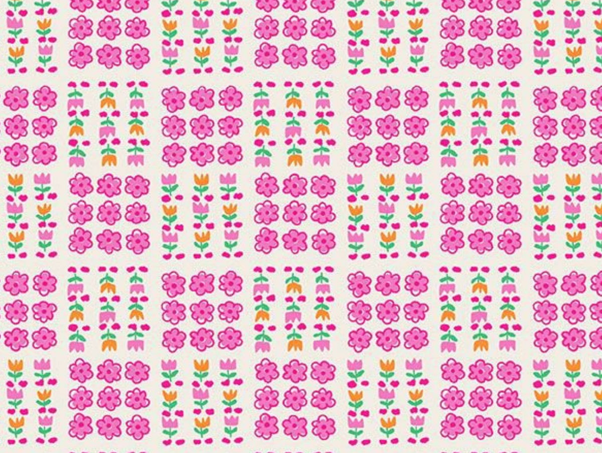 Purrfectly Vintage STELLA-DPJ3839 BONE Flower Beds Dear Stella Half Yard