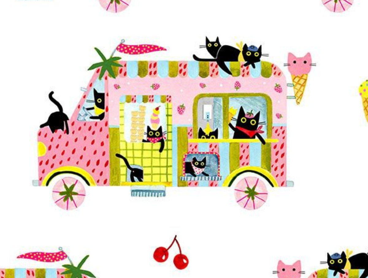 Scoops N’ Boops STELLA-DLW3893 WHITE Boops N’ Scoops Dear Stella Half Yard