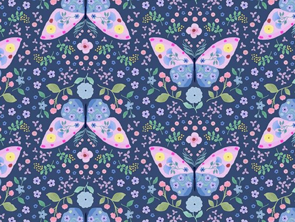 Madame Butterfly STELLA-D3904 TWILIGHT Madame Butterfly Dear Stella Half Yard