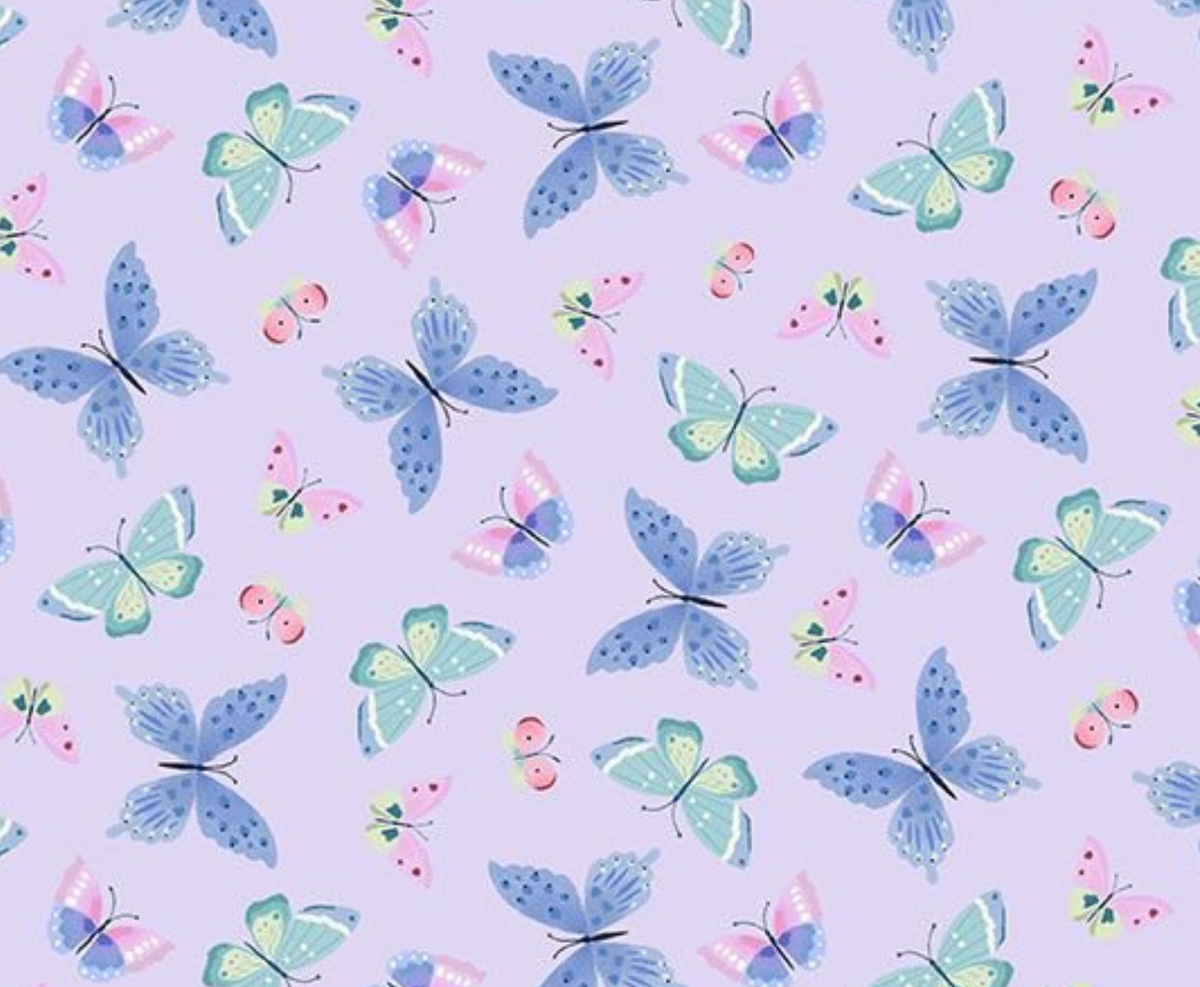 Madame Butterfly STELLA-D3908 LAVENDER Flutter Dear Stella Half Yard