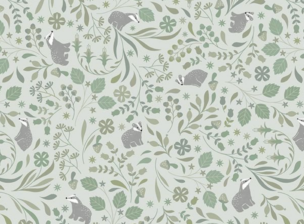 Timber & Tail STELLA-D3857 MIST Masked Bandits Dear Stella Half Yard