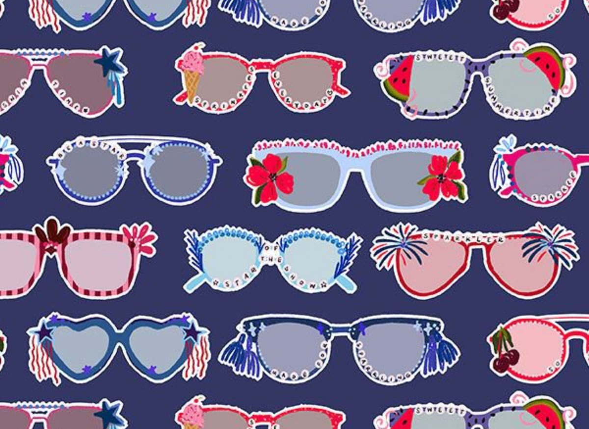 Summer Sparklers STELLA-DCWR3889 NAVY No Shade Dear Stella Half Yard
