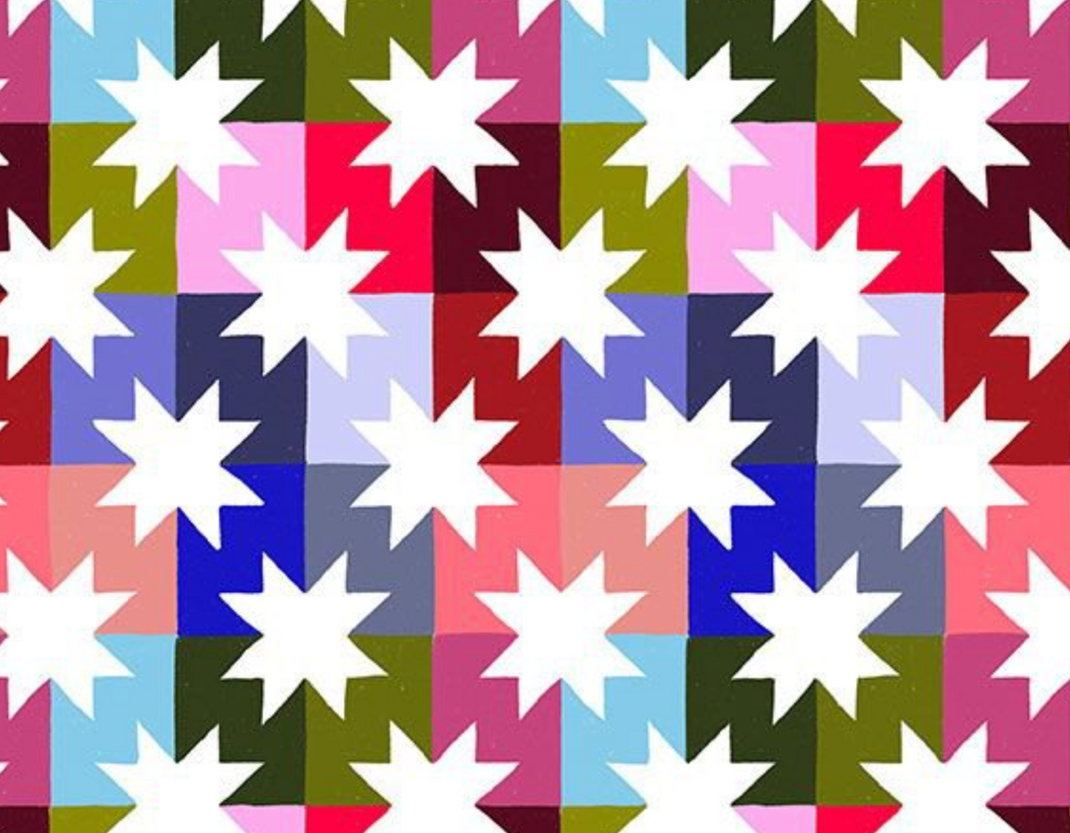 Summer Sparklers STELLA-DCWR3885 MULTI Star Quilt Dear Stella Half Yard