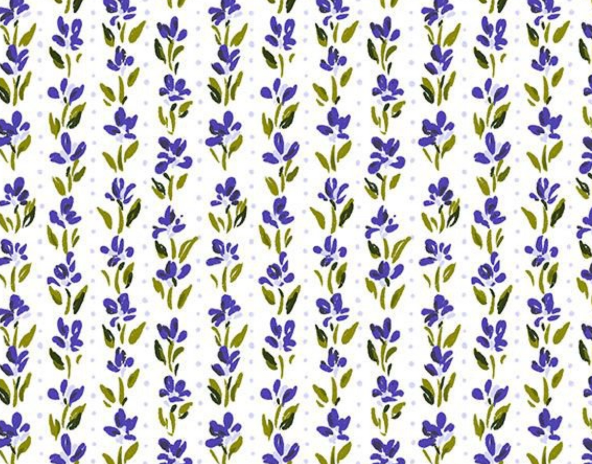 Summer Sparklers STELLA-DCWR3882 WHITE Floral Stripe Dear Stella Half Yard