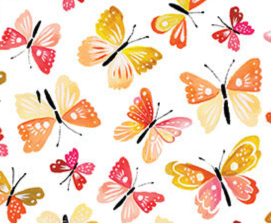 A Prairie Heart Rustic Flutter Peach Jam/White Katie Daisy Benartex 1663425B Half Yard