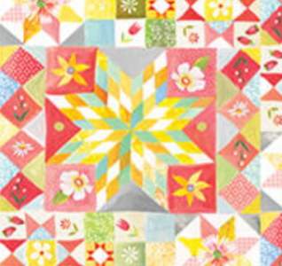 A Prairie Heart Heirloom Quilt Multi Katie Daisy Benartex 1663699B Half Yard