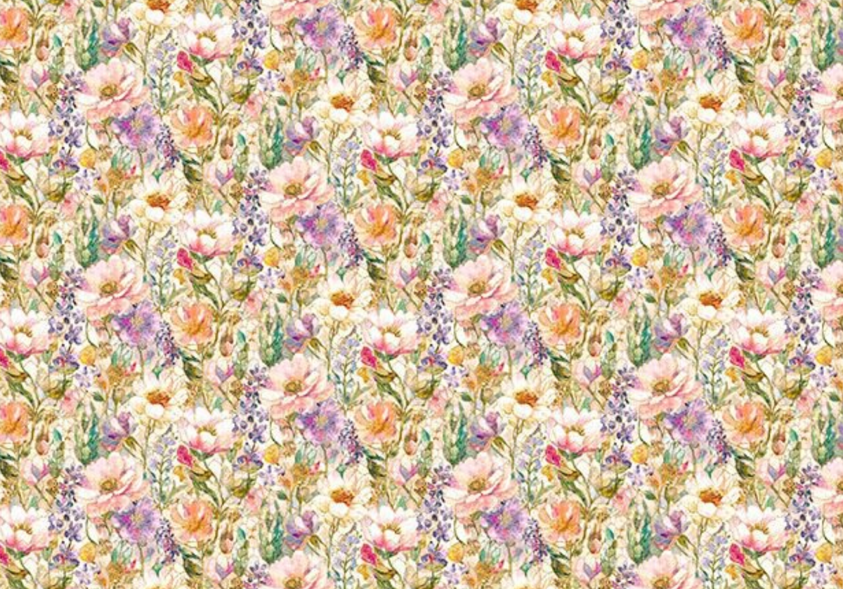 Mosaic Bee FLEUR-CD4528 GARDEN Packed Mini Floral Timeless Treasures Half Yard
