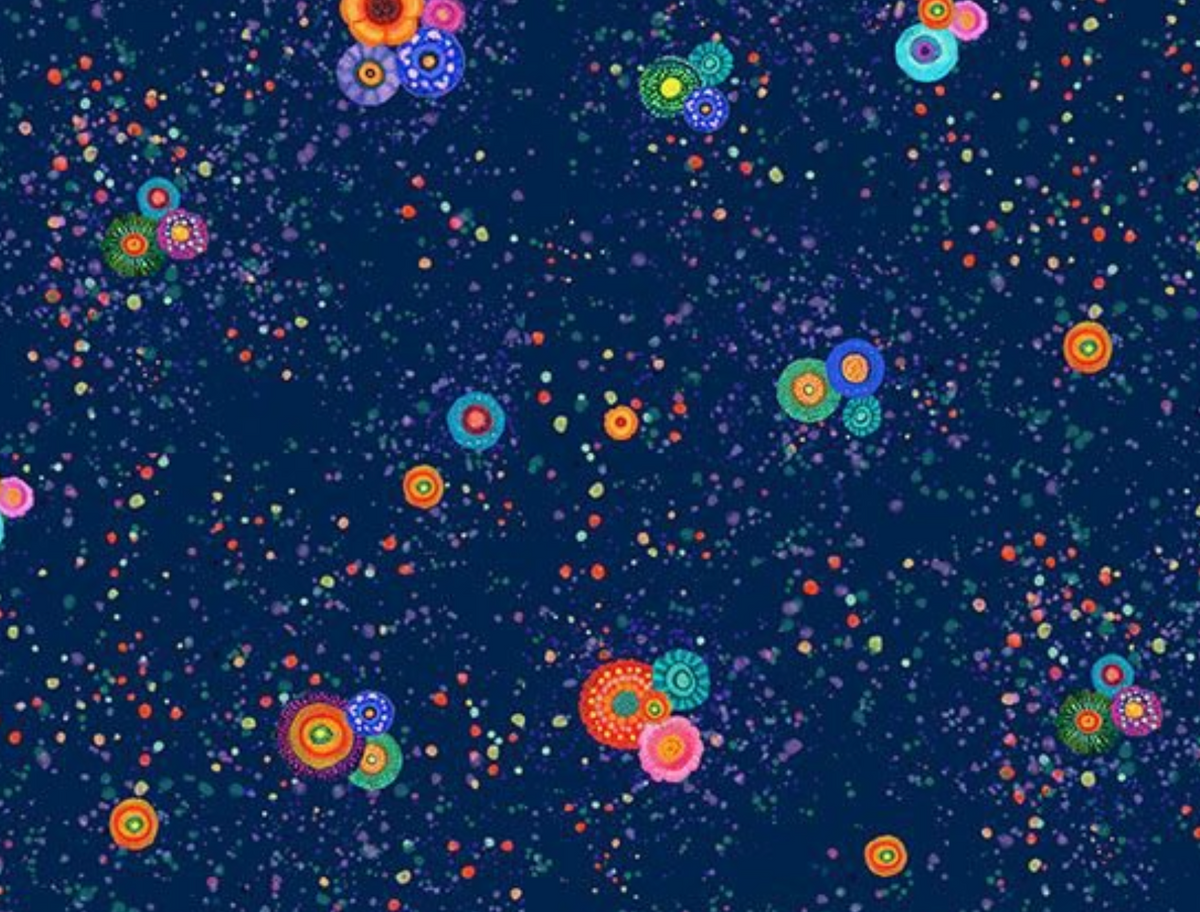Jubilant FLEUR-CD4435 INDIGO Small Bright Floral Timeless Treasures Half Yard
