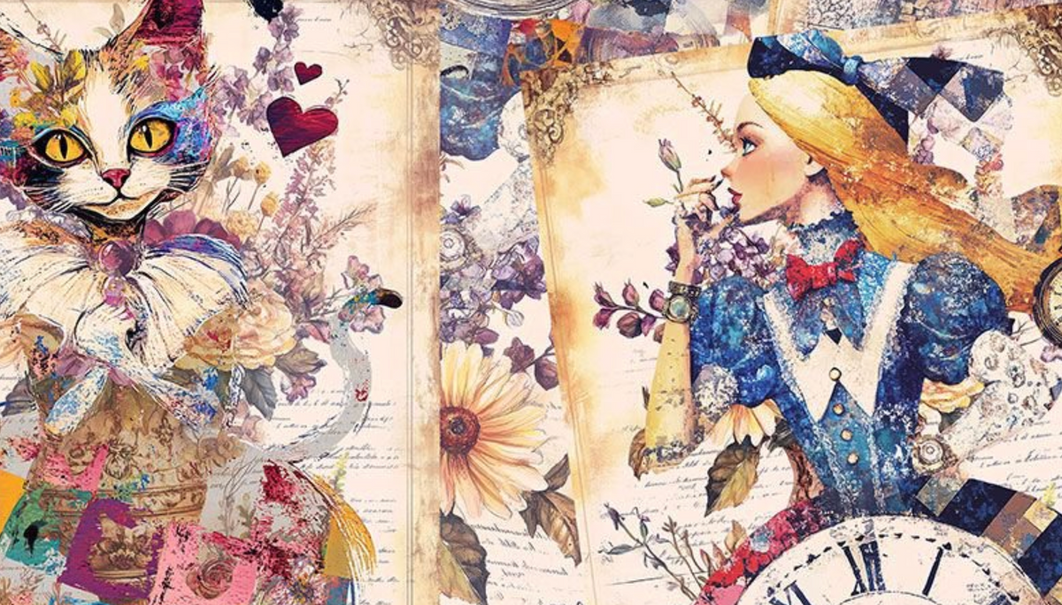 Alice's Dream Collage Wide Back XERA-CD4088 MULTI  Timeless Treasures