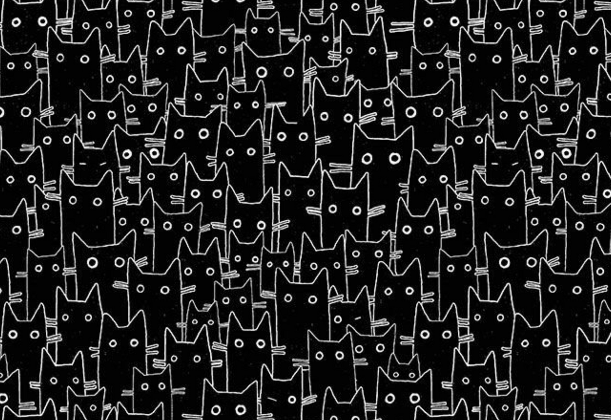 Bok Bok Meow STELLA-DLW2659 JET Having a Meowment Leezaworks Dear Stella Half Yard