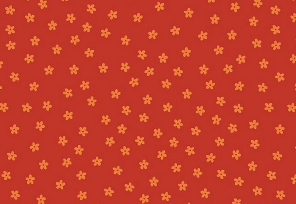 Bok Bok Meow STELLA-DLW3704 RUST Petal Pawty Leezaworks Dear Stella Half Yard