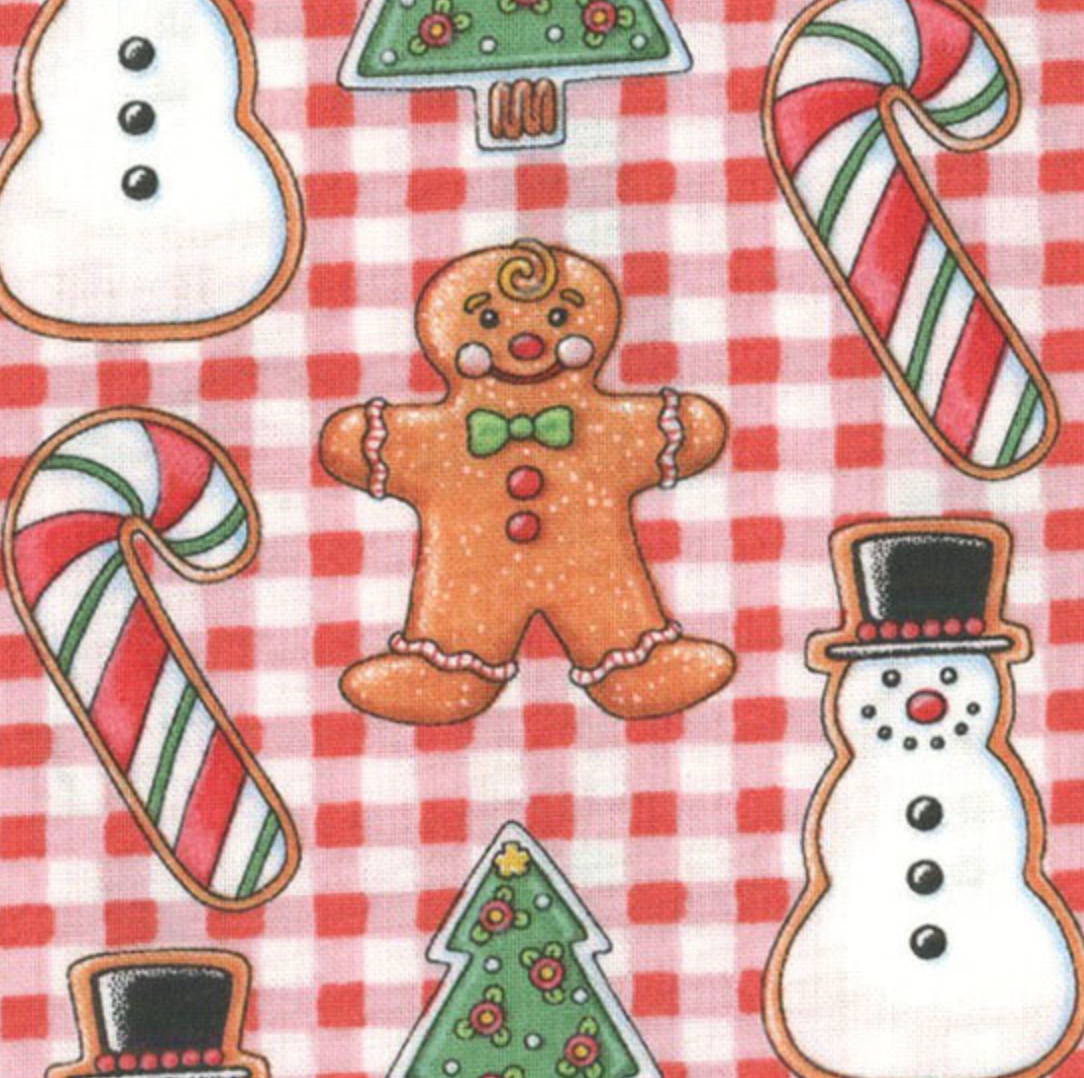 Snow Day PWMY036-RED Cookie Nibbler Red Mary Engelbreit FreeSpirit Half Yard