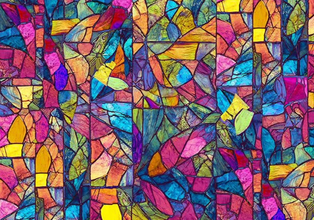 Fantasia GEO-CD4568 BRIGHT Stained Glass Timeless Treasures Half Yard