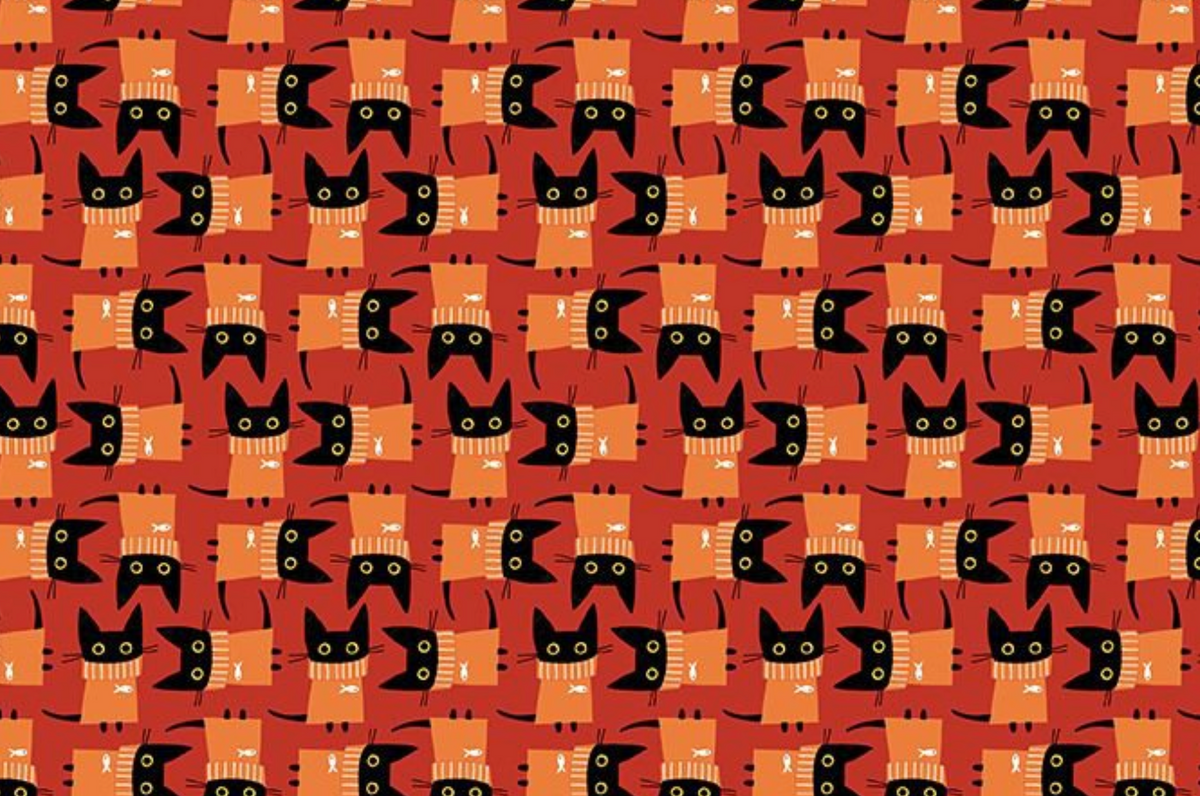 Bok Bok Meow STELLA-DLW3695 RUST Nigel's Jumper Leezaworks Dear Stella Half Yard