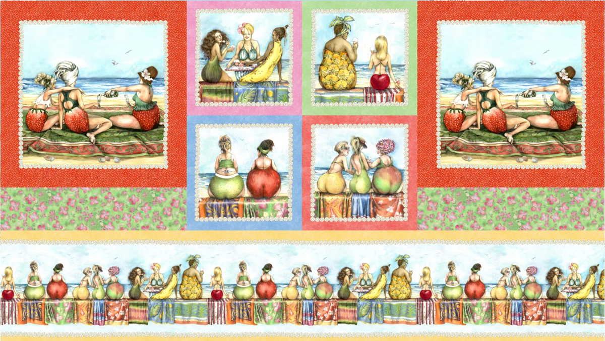 Fruit Ladies 1yd Panel Elizabeth Studio 139P