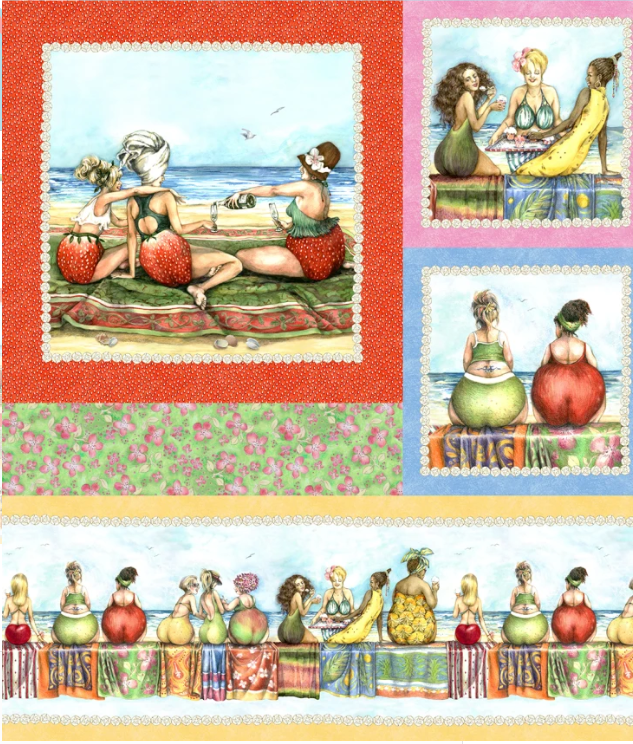 Fruit Ladies 1yd Panel Elizabeth Studio 139P