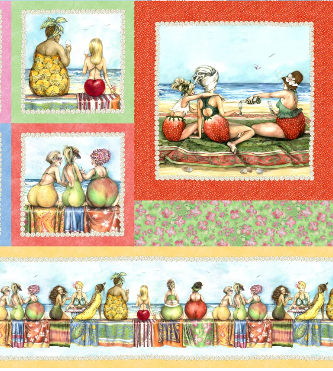 Fruit Ladies 1yd Panel Elizabeth Studio 139P