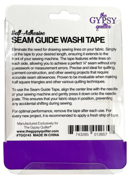 TGQ145 The Gypsy Quilter Seam Guide Washi Tape