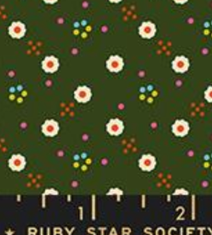 1 800 Calico Bandana Ditsy Blender Ruby Star Mossy MODA RS4170 16 HALF YARD
