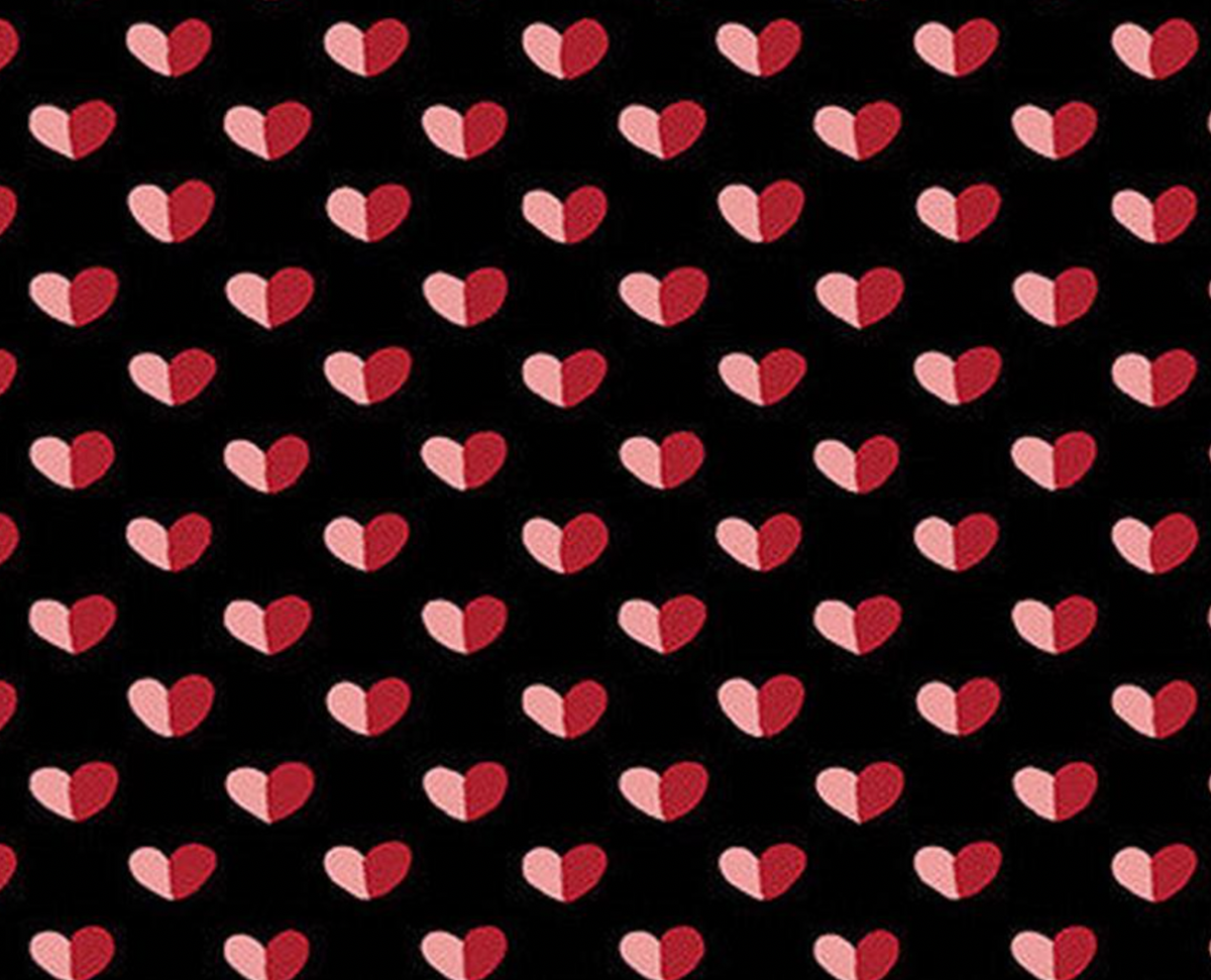 Be Mine A-402-K Shadow Hearts Black Andover 8 Yard Bolt