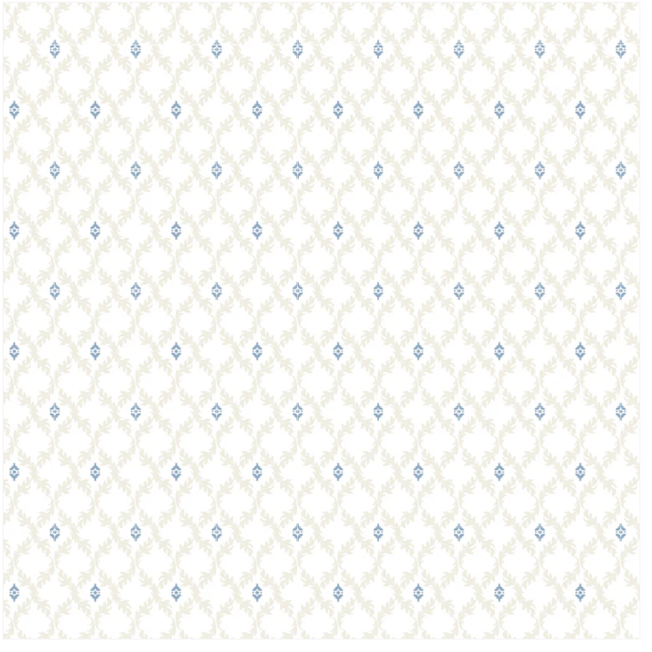 Leafy Diamond Light LB25807 Lakeland Blues Samantha Walker Poppie Cotton Half Yard