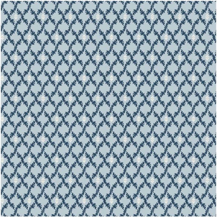 Leafy Diamond Medium LB25809 Lakeland Blues Samantha Walker Poppie Cotton Half Yard