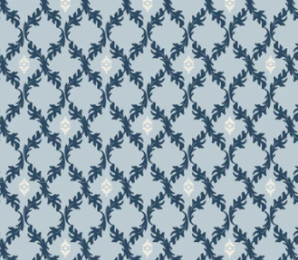 Leafy Diamond Medium LB25809 Lakeland Blues Samantha Walker Poppie Cotton Half Yard