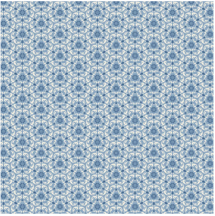 Tri-Damask Medium LB25812 Lakeland Blues Samantha Walker Poppie Cotton Half Yard