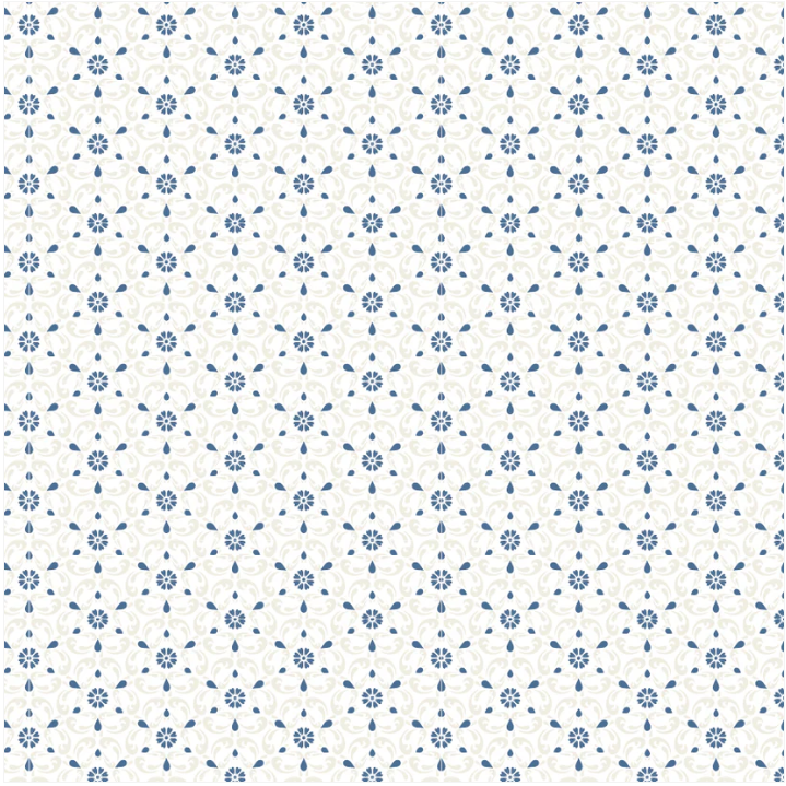 Tri-Damask Light LB25810 Lakeland Blues Samantha Walker Poppie Cotton Half Yard