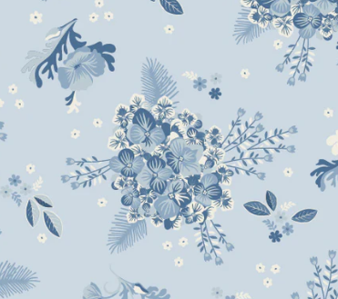 Hydrangeas Medium LB25815 Lakeland Blues Samantha Walker Poppie Cotton Half Yard