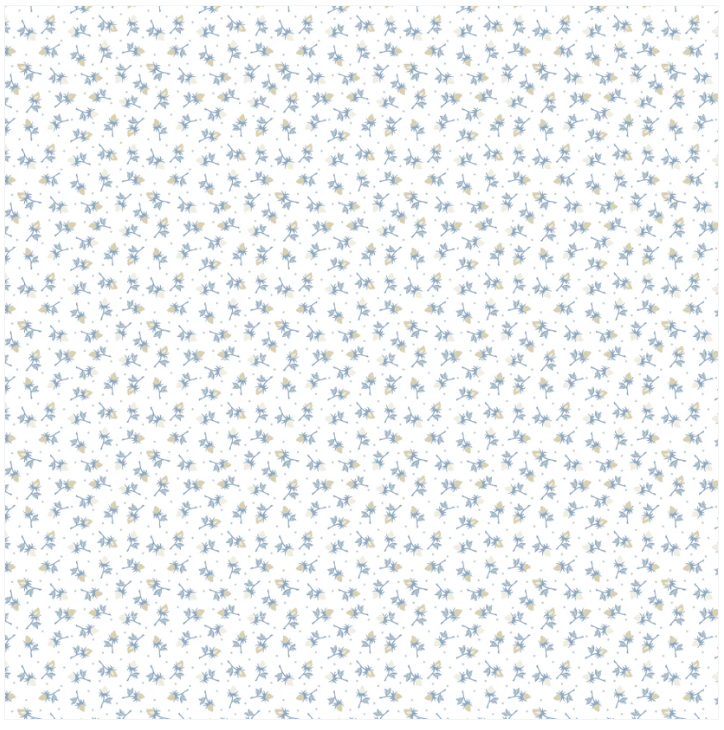 Rosebud Toss Light LB25816 Lakeland Blues Samantha Walker Poppie Cotton Half Yard