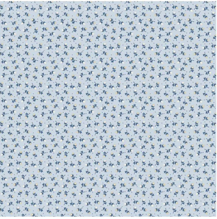 Rosebud Toss Medium LB25818 Lakeland Blues Samantha Walker Poppie Cotton Half Yard