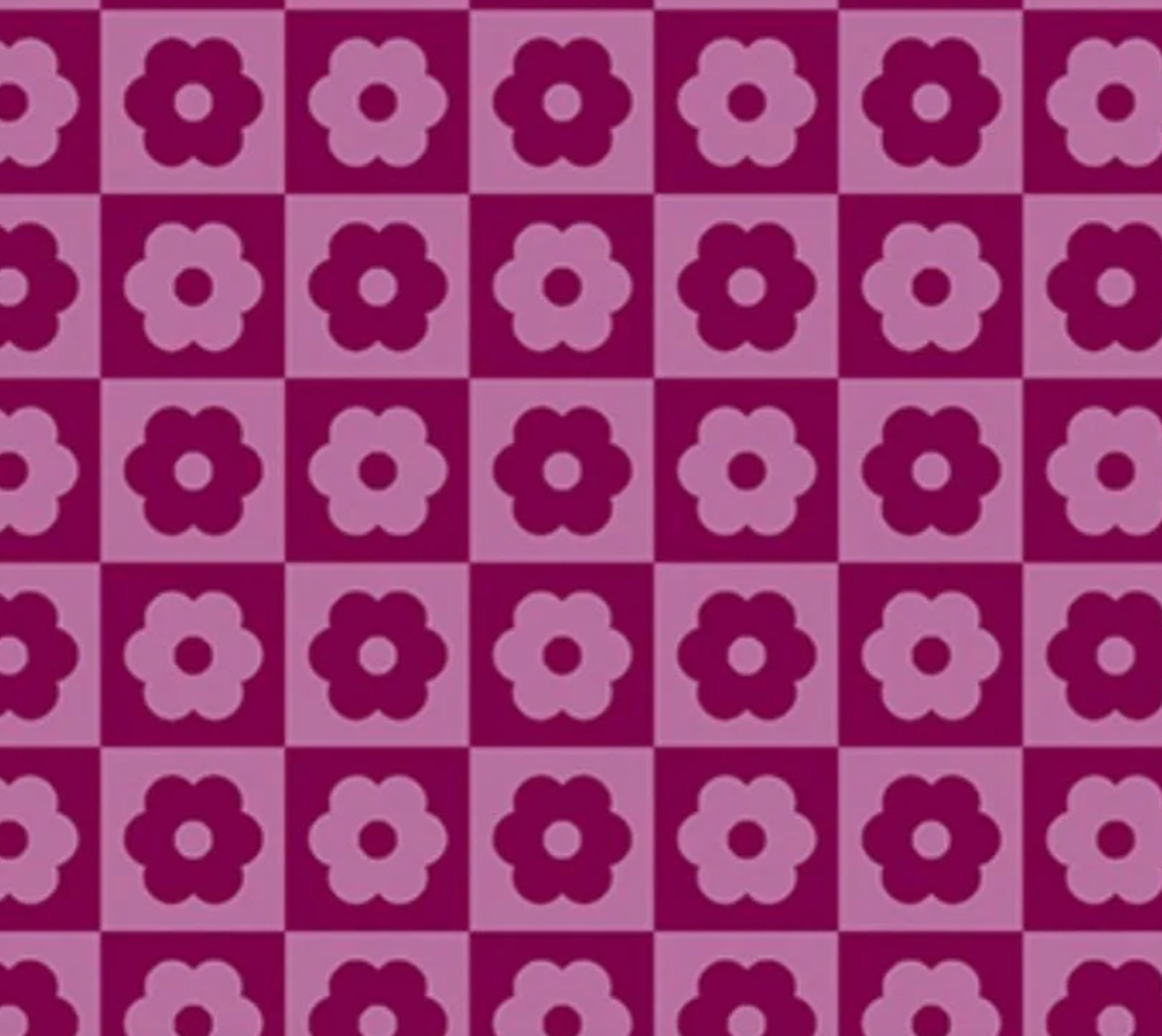 Birdie A-1138-P Checker Bloom Cherry Libs Elliott Andover Half Yard