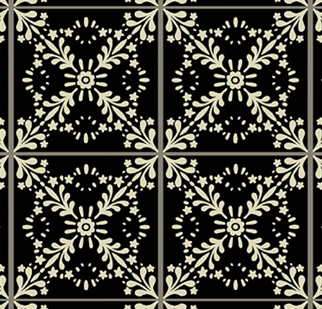 Ciao Bella A-945-K Tiles Black Eye Candy Andover Half Yard