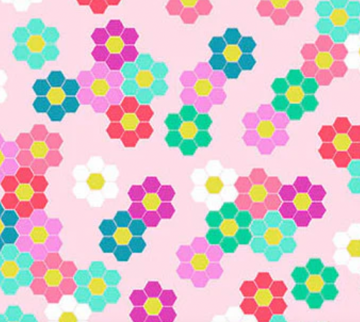 Color Pop Playground A-1692-E Hexie Garden Petal KP Creates Andover Half Yard