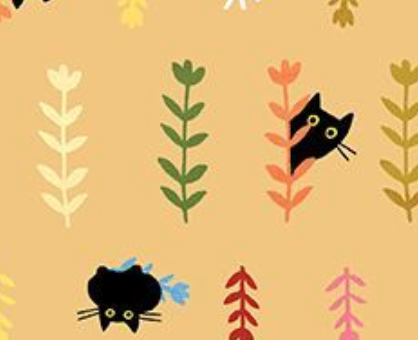 Leezaworks Bok Bok Meow AMBER Seedlings STELLA-DLW3696 Dear Stella Half Yard