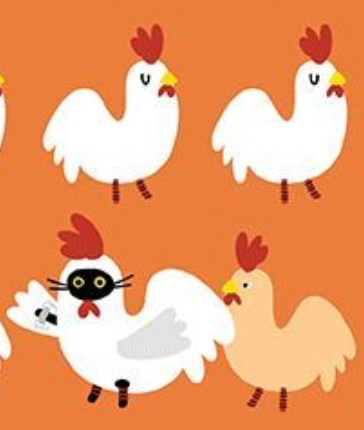 Leezaworks Bok Bok Meow CARROT Chicken Run STELLA-DLW3702 Dear Stella Half Yard