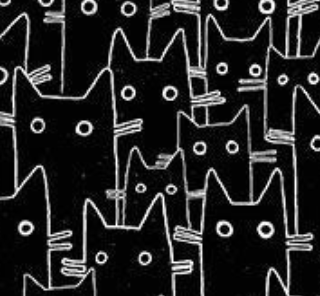 Leezaworks Bok Bok Meow Having A Meowment STELLA-DLW2659 JET Dear Stella Half Yard