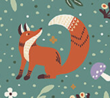 Foxy Cottage Core teal 1637685B Cottage Core Jessica Flick Benartex 1637685B By the Half Yard