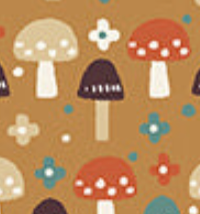 Cottage Mushroom Clay 16378-88BCottage Core Benartex Jessica Flick 16378-88B By the Half Yard