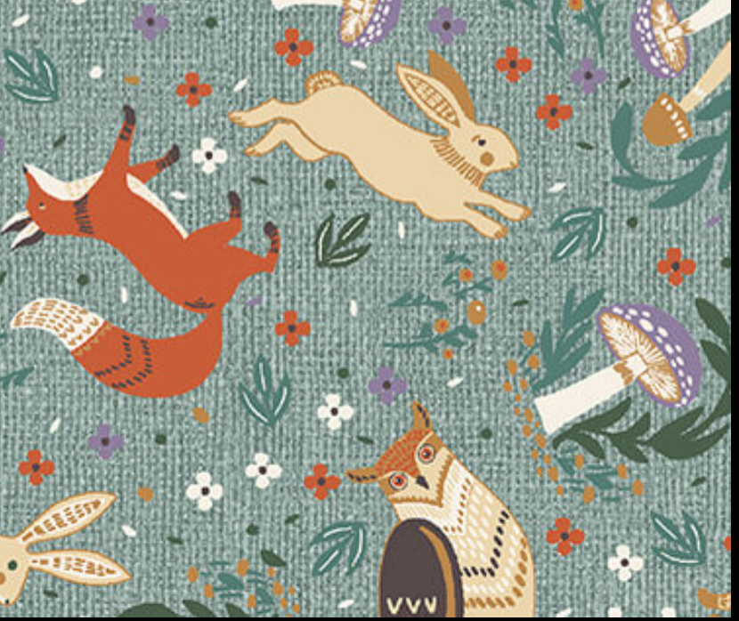 Woodland Cottage Core Fresca Blue 1637505B Jessica Flick Benartex 1637505B By the Half Yard