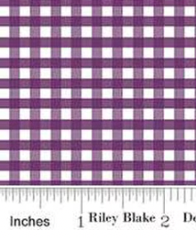 1/8" Gingham Eggplant C440-EGGPLANT Riley Blake Half Yard