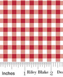 Little Ladybug C18032-RED Gingham Red Lori Whitlock Riley Blake Half Yard