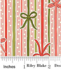 Festive Magic 01667521D Ribbon Stripe D Liberty Riley Blake Half Yard