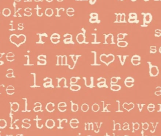 Novella Book Lover Text Print Pink Sally Barlow P&B Textiles NOVE6399 P Half Yard